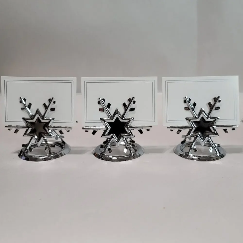 Pier 1 Imports Silver-Tone Six Snowflakes Place Card Holders